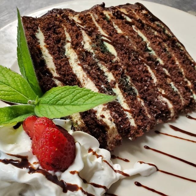 Dark Chocolate Mint Cake.