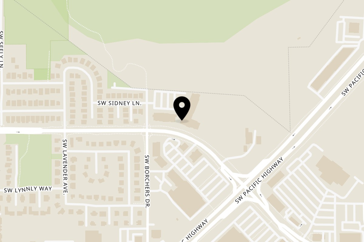Map showing the location of Tree's Restaurant and Catering on 20510 SW Roy Rogers Rd #160 in Sherwood